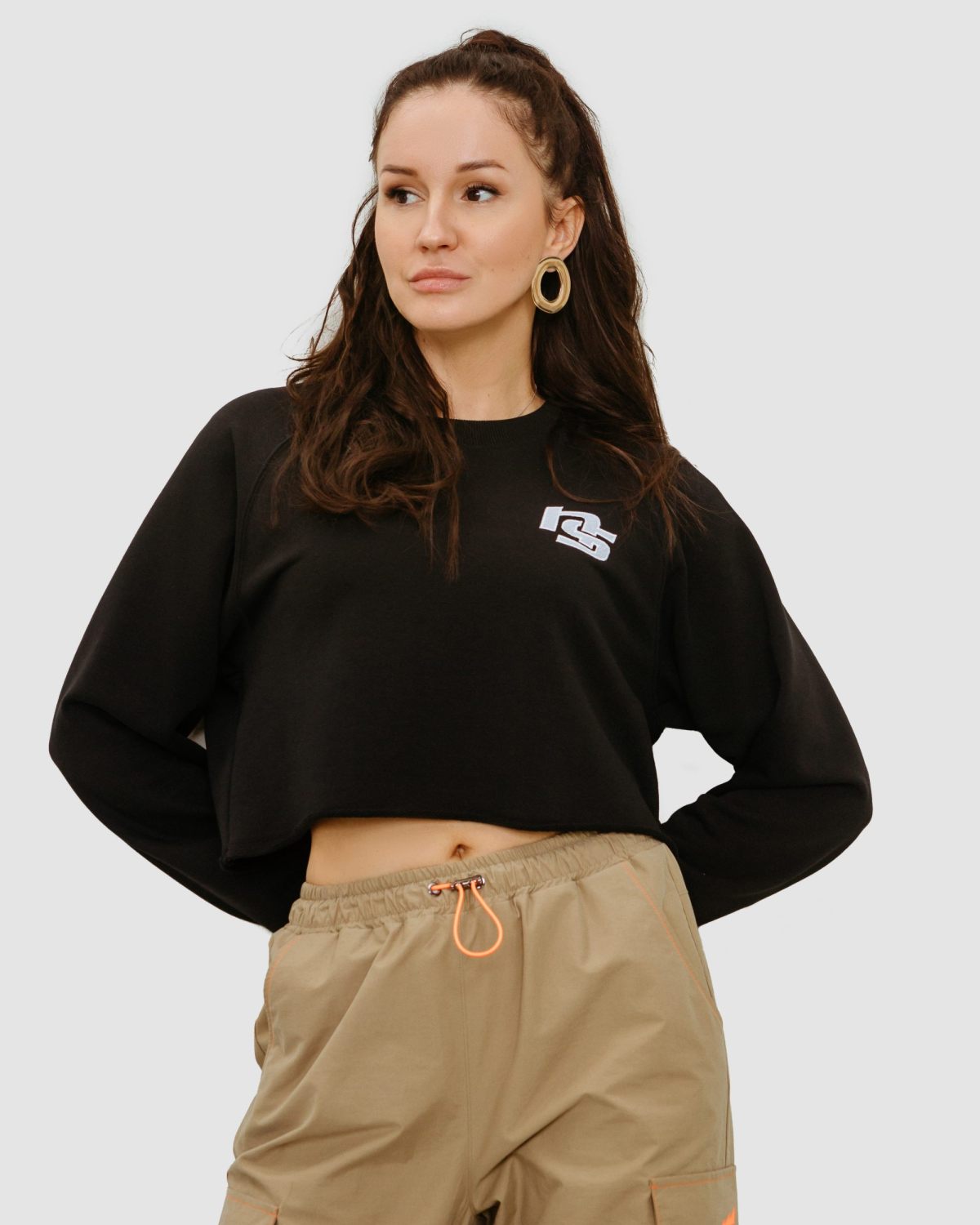 Укороченный свитошот Black & White Nikasport, W4BW33-BLK, цвет черный