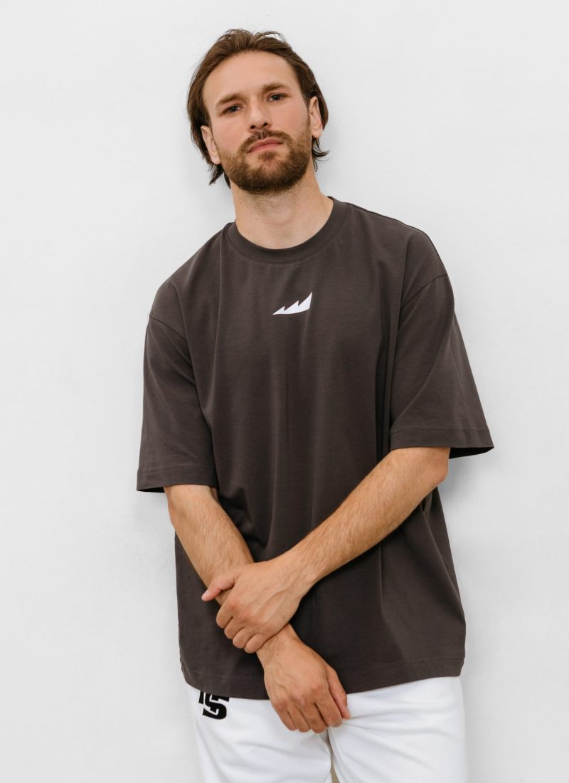 Футболка Oversize Beige&Grey Nikasport, BG12-M11-DRK/GRY, цвет темно-серый