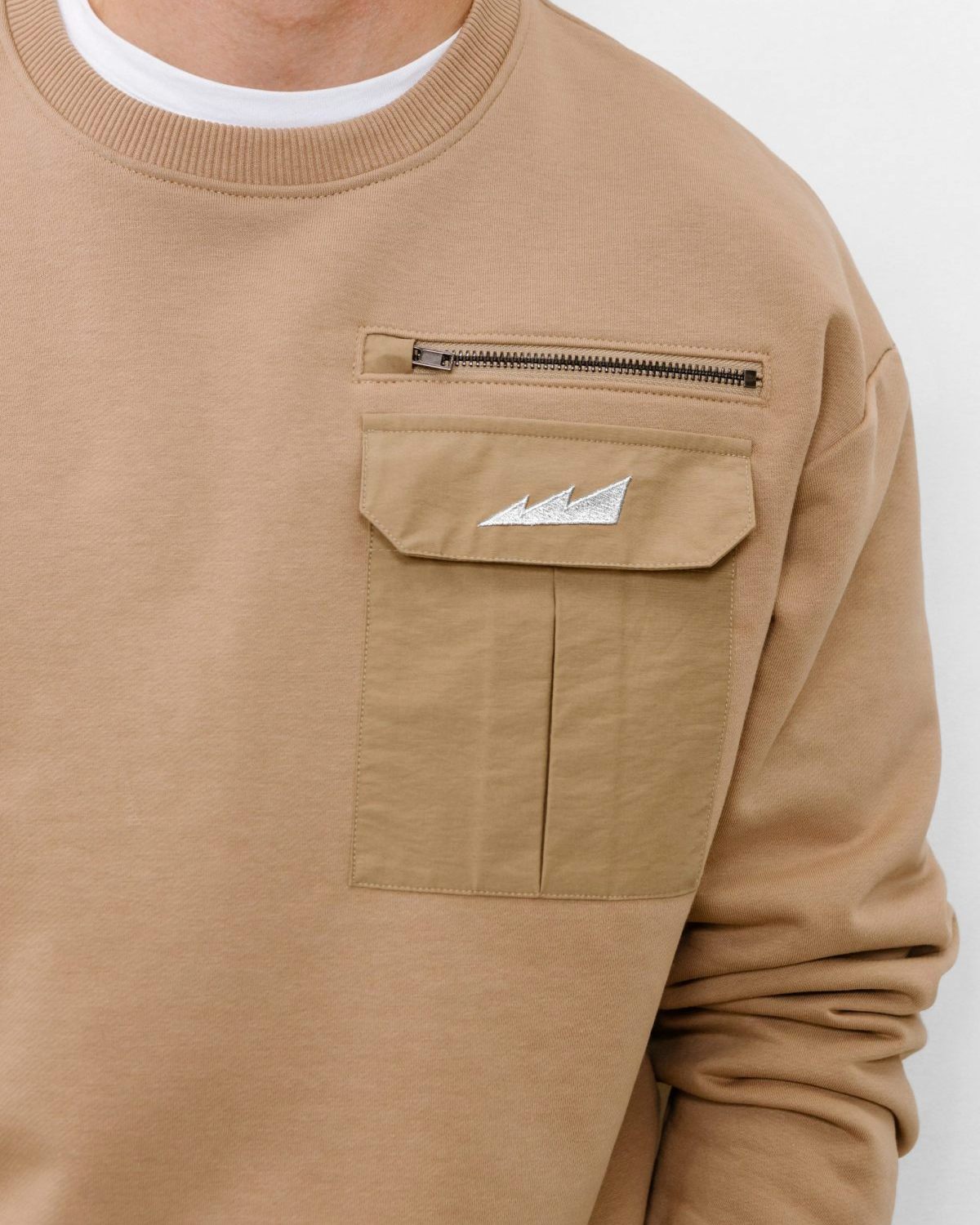 Свитшот c накладным карманом Beige & Grey Nikasport, BG21-M11-BGE, цвет бежевый