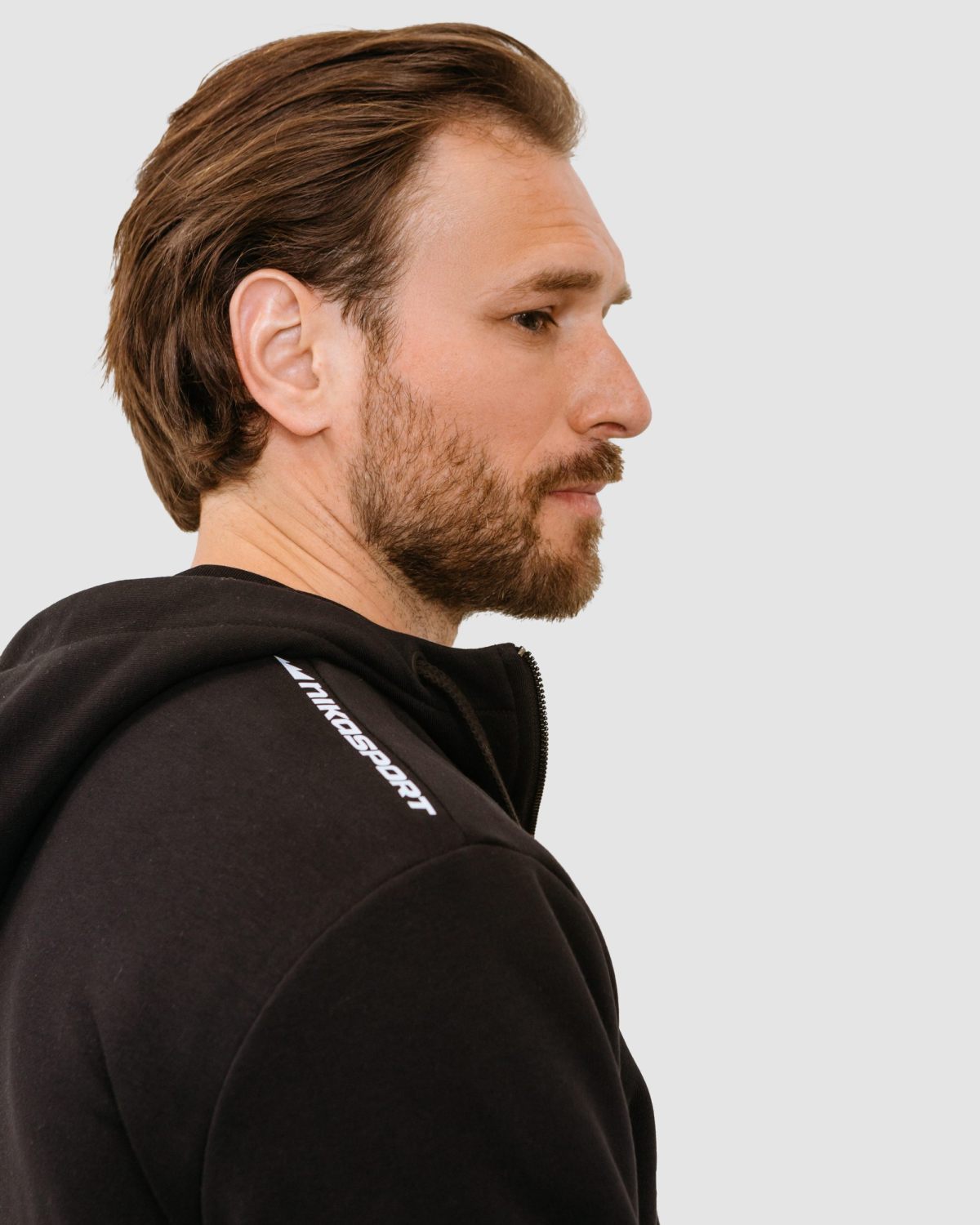 Худи на молнии Black & White Nikasport, M4BW34-BLK, цвет черный