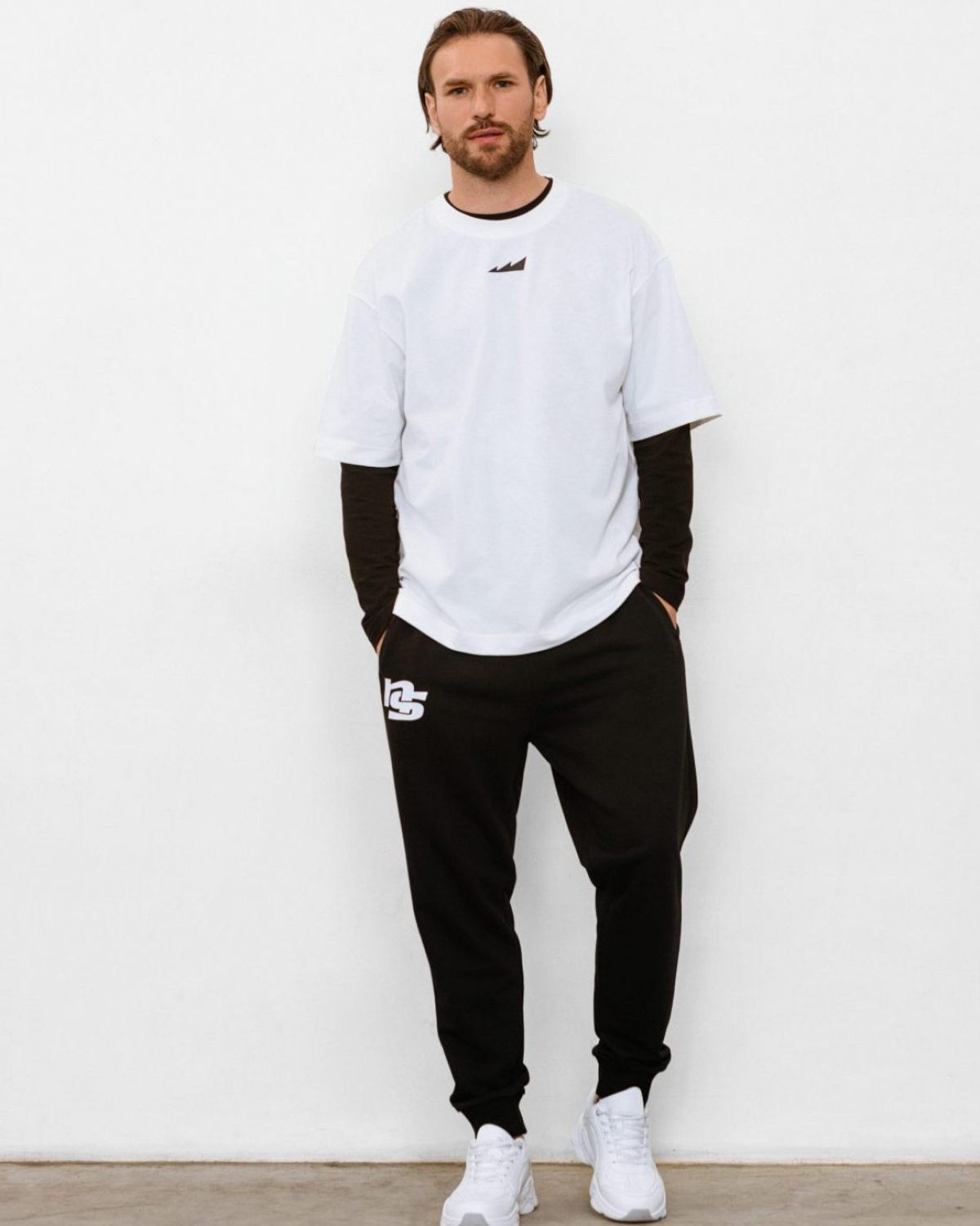 Футболка Oversize Black & White Nikasport, BW12-M62-WHT, цвет белый