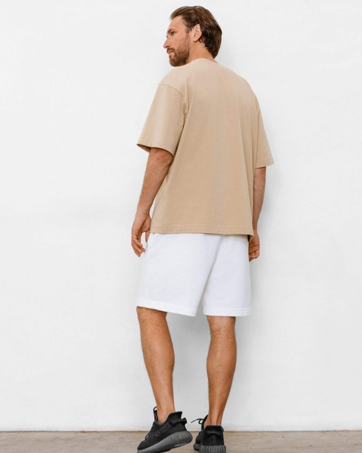 Футболка Oversize c накладным карманом Beige & Grey Nikasport, BG13-M11-BGE/GRY, цвет бежевый + серый