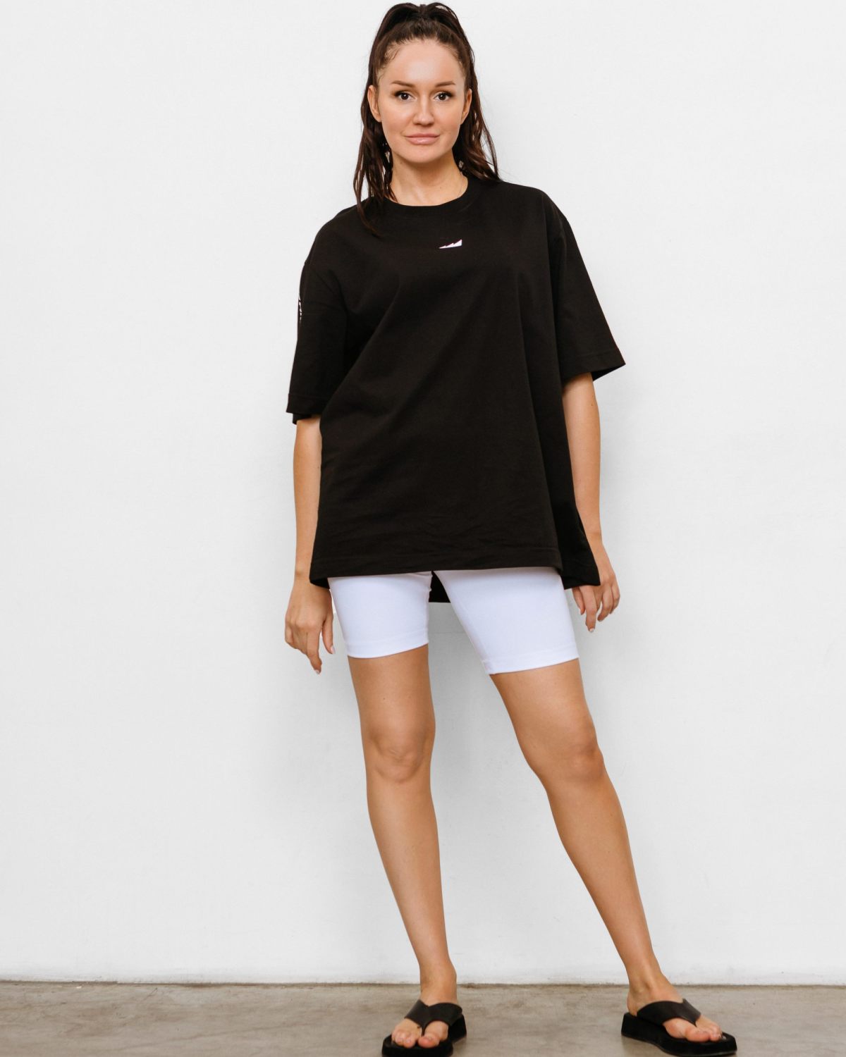 Футболка Oversize Black & White Nikasport, BW12-W32-BLK, цвет черный