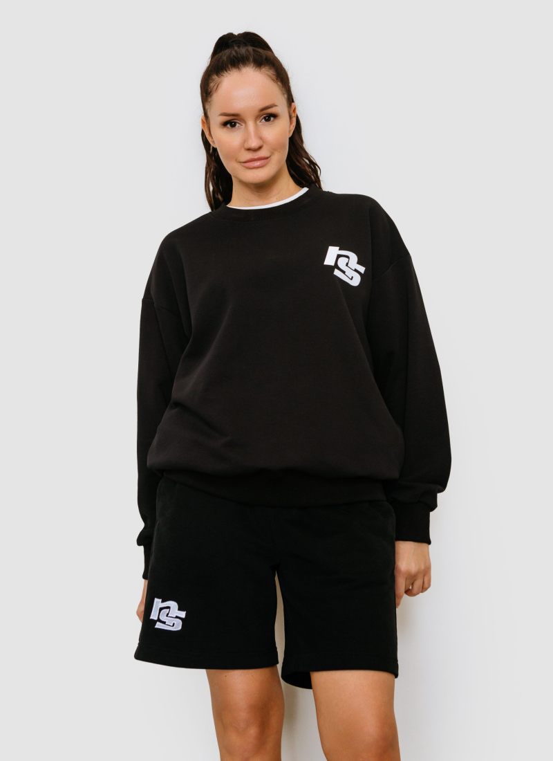 Свитшот Black & White Nikasport, W4BW33-BLK/PR, цвет черный_принт