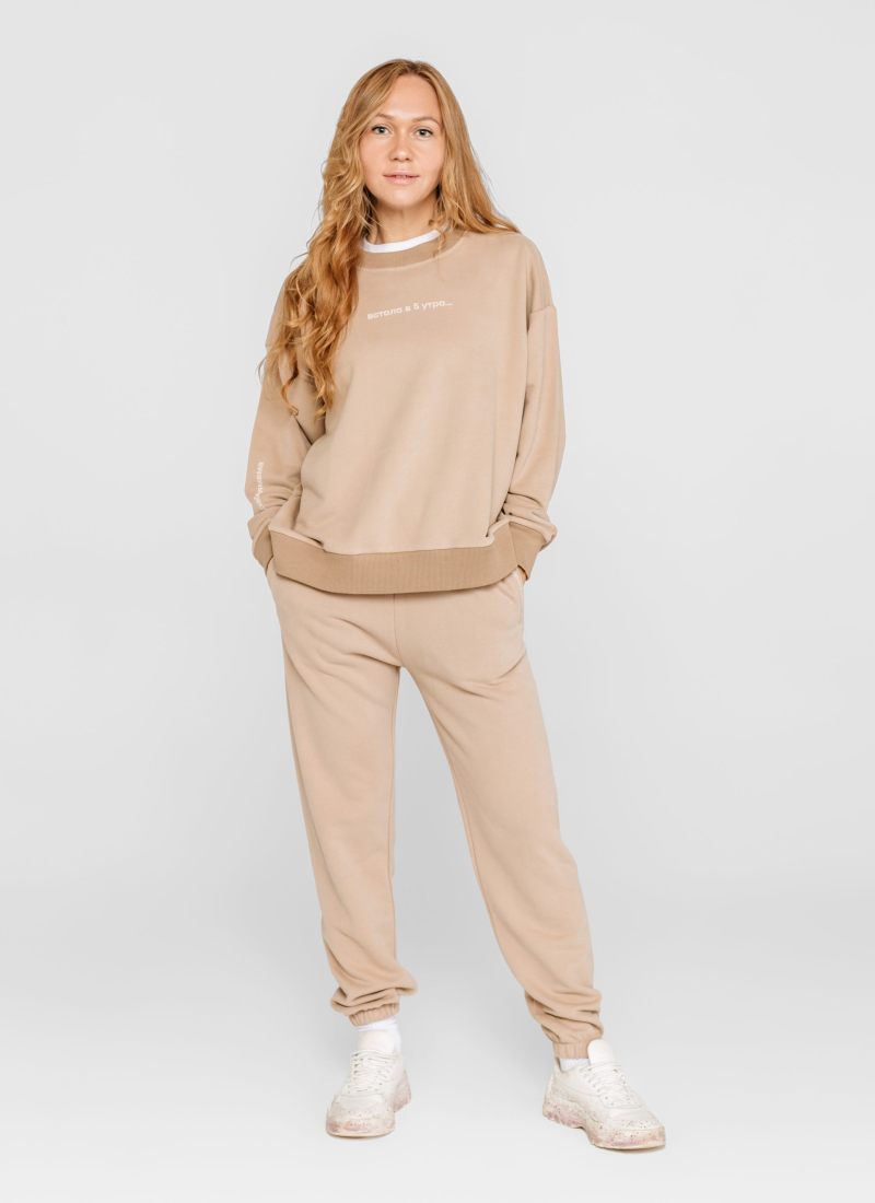 Свитшот Хоккейные мамы Nikasport, HM22-W-LAT, цвет латте