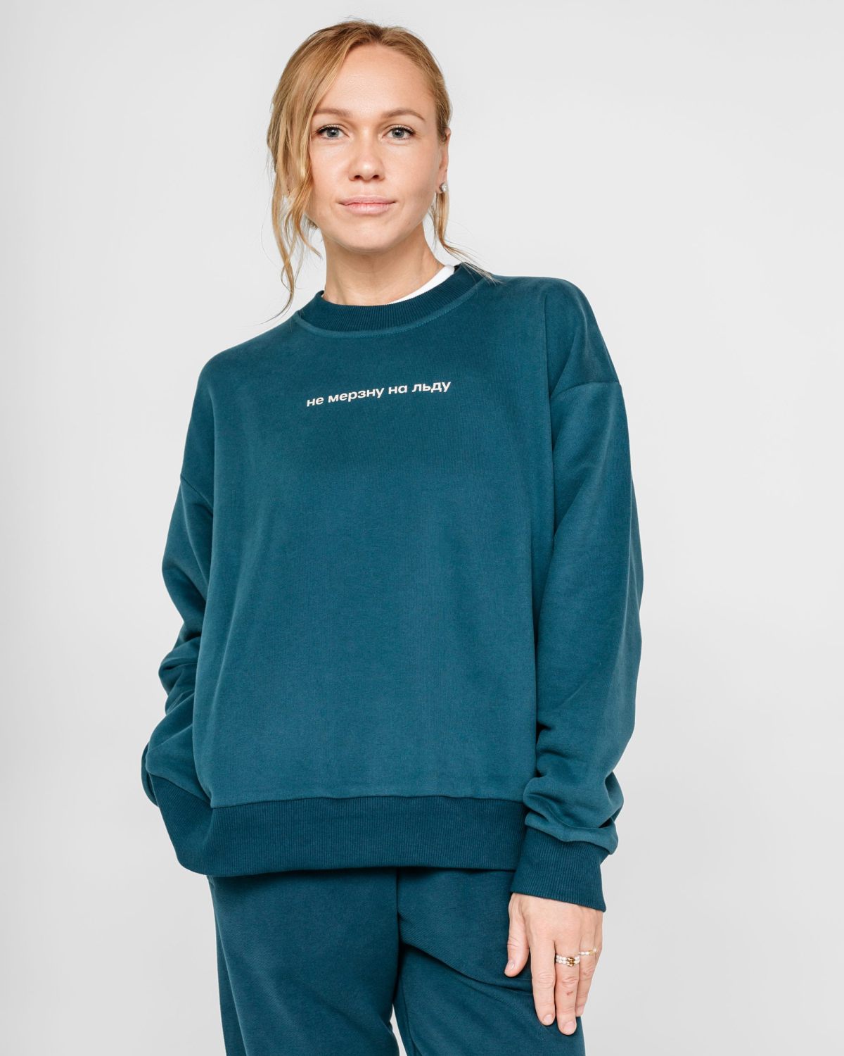 Свитшот Хоккейные мамы Nikasport, HM22-W-NIR, цвет ниагара