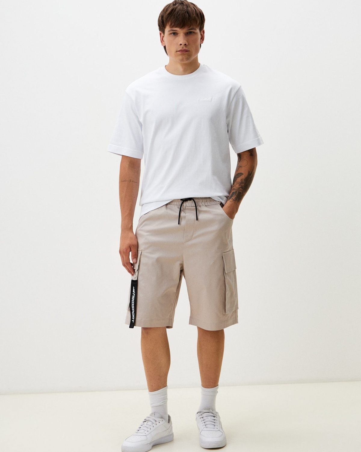 Шорты карго Oversize I’m the art Nikasport, M4ITA94-LGT/BGE, цвет светло-бежевый