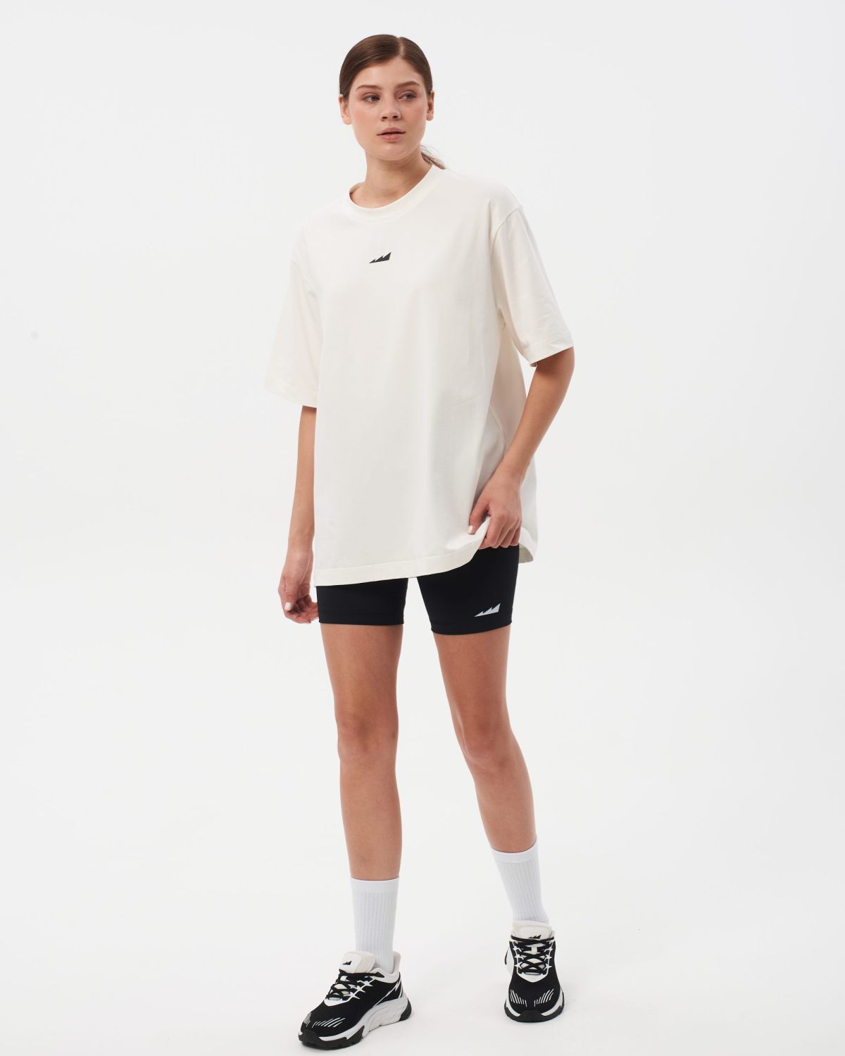 Футболка Oversize Black & White Nikasport, W4BW43-ECR, цвет экрю