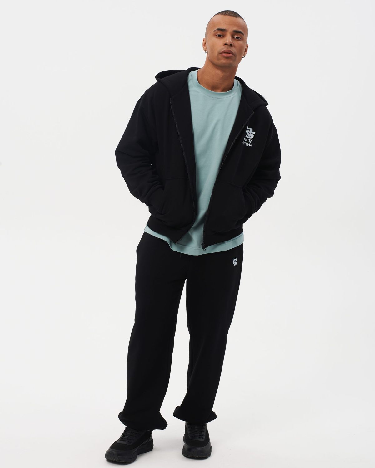 Худи на молнии I'm the Art Nikasport, M4ITA34-BLK, цвет черный