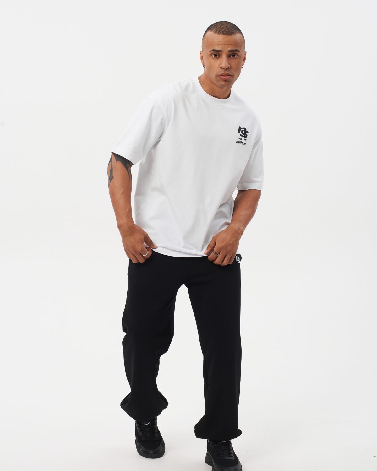 Брюки джоггеры широкие I’m the art Nikasport, M4ITA83-BLK, цвет черный