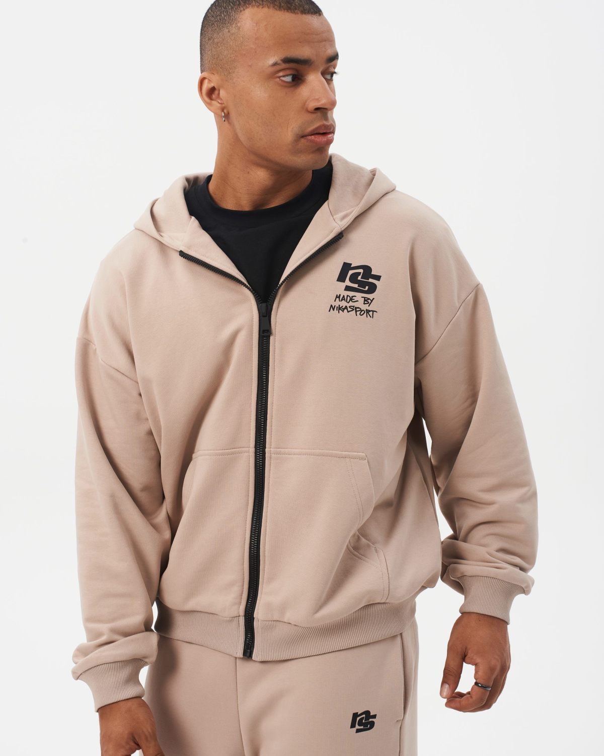 Худи на молнии I'm the Art Nikasport, M4ITA34-CAP, цвет капучино