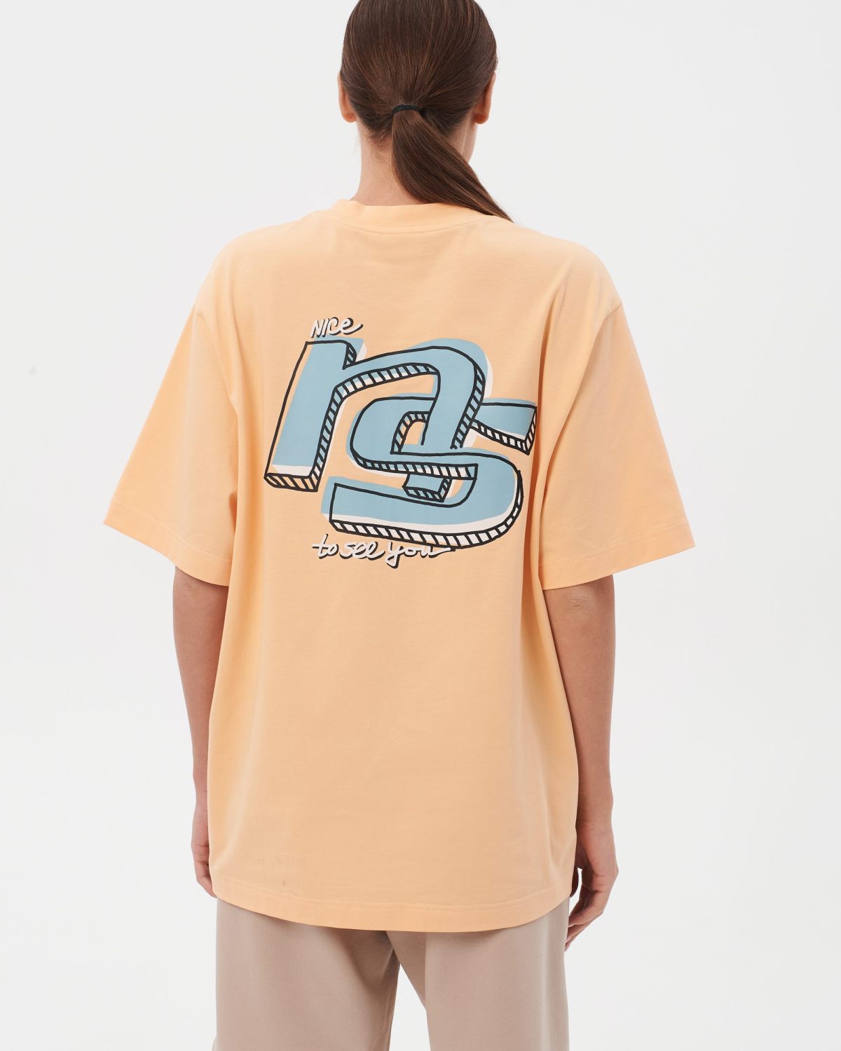 Футболка Oversize Sweet nature Nikasport, W4SN43-PEA, цвет персик