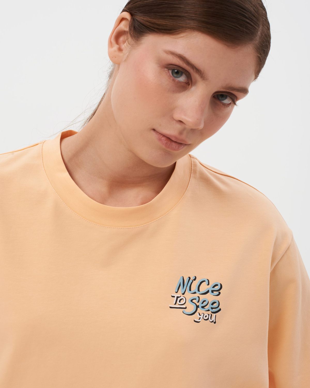 Футболка Oversize Sweet nature Nikasport, W4SN43-PEA, цвет персик