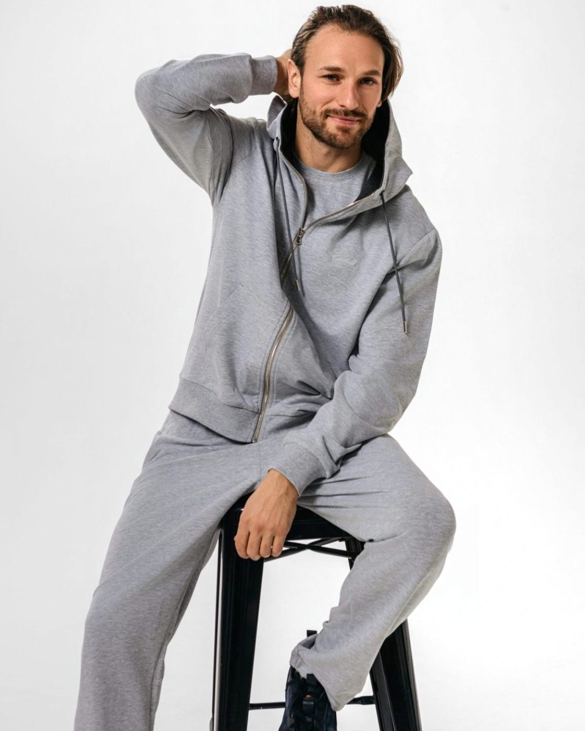 Худи на молнии Classic Nikasport, CL25-M111-GRY/MLG, цвет серый меланж